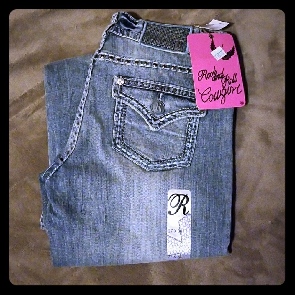 New Rock and Roll Cowgirl bootcut jeans, 27×34